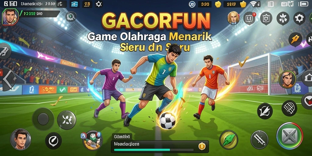 Tampilan menarik dari gameplay olahraga yang mendebarkan.