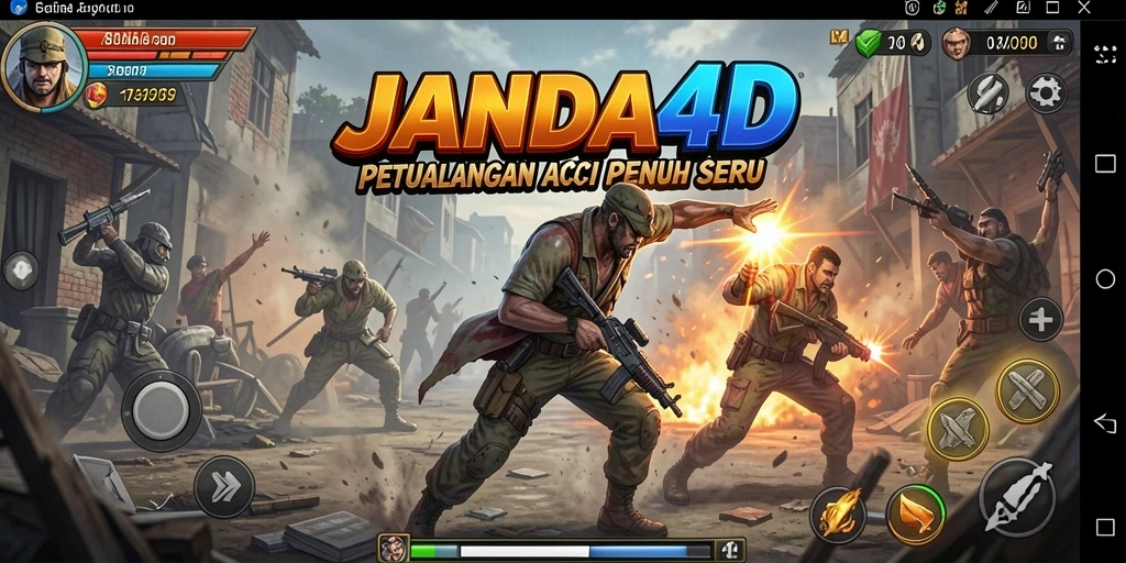 Screenshot menampilkan aksi intens dalam JANDA4D saat pertarungan epik.