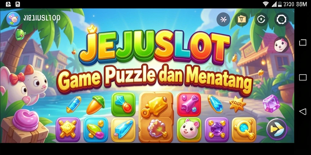 Tampilan gameplay JEJUSLOT yang penuh warna dan menantang.