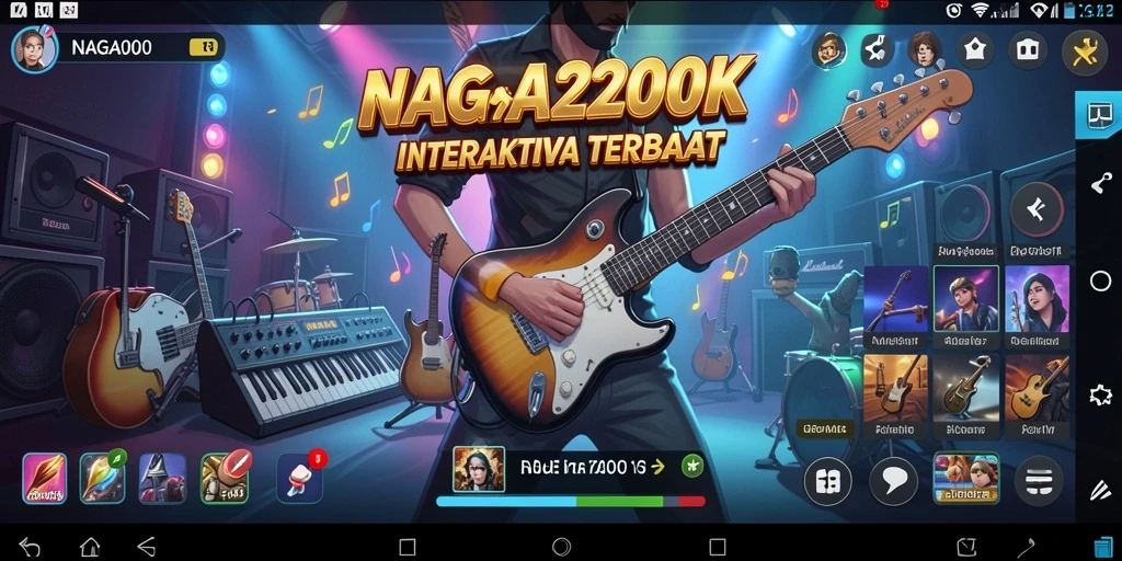 Screenshot NAGA2000 menampilkan gameplay seru bermain musik.