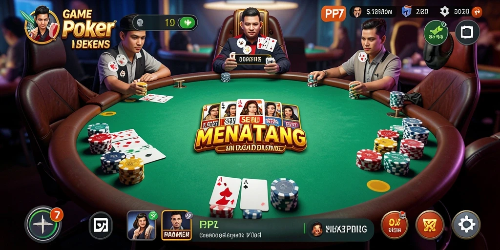 Tampilan menangkap keseruan gameplay Poker di PP7.
