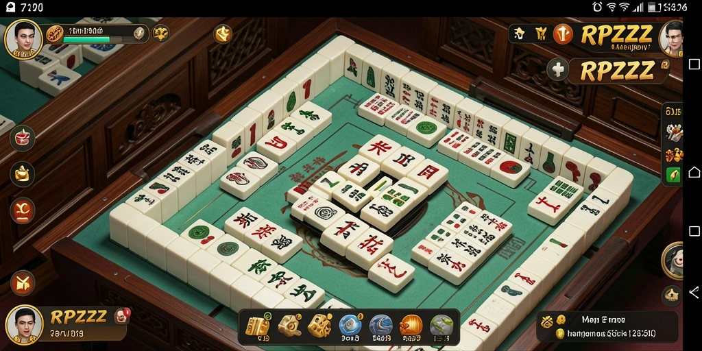 Screenshot gameplay RPZZZ yang menunjukkan tantangan Mahjong yang menarik.